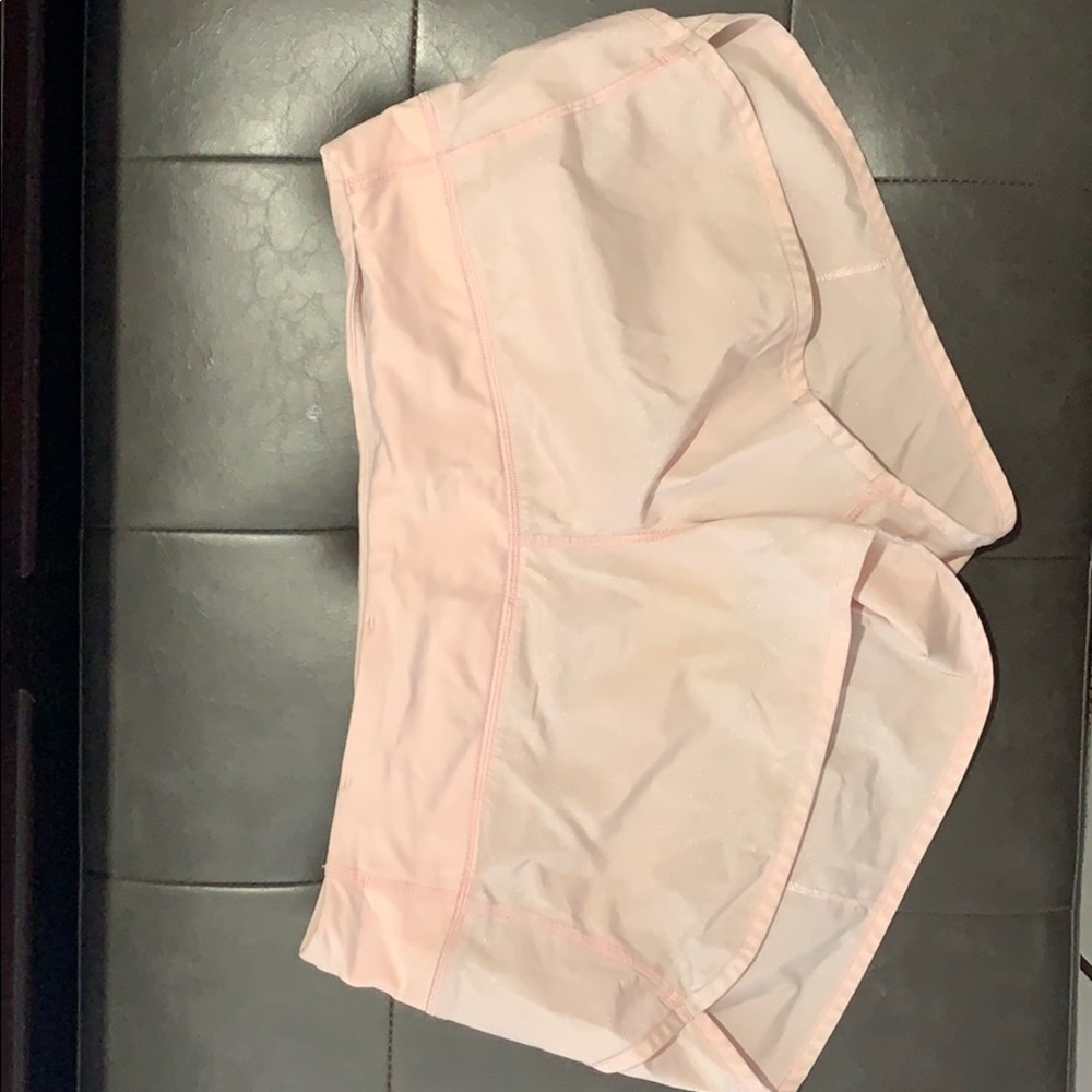 Lululemon blush pink sparkle speed shorts